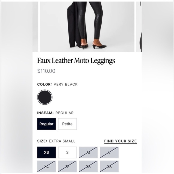 SPANX Faux Leather Moto Leggings size medium - Picture 7 of 7